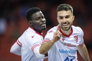 Kreshnik Hajrizi célebre son but lors de la rencontre de football de Swiss Super League entre le FC Sion et le Yverdon Sport FC